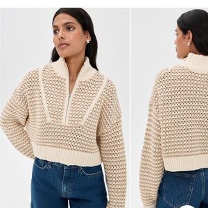 STAUD Cropped Hampton Sweater XL